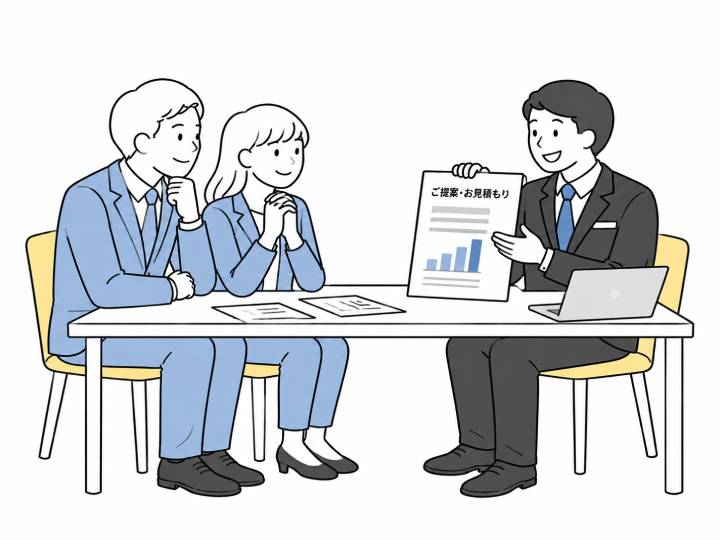 ご提案・見積りの様子のイラスト